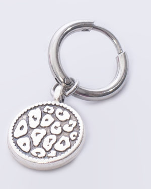 creool leopard skin rond zilver madhura bags oorbellen