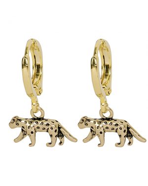 panter aan gouden ring madhura bags oorbellen